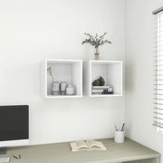 Mobili a Muro 2pz Bianchi 37x37x37 cm in Legno Multistrato 805445