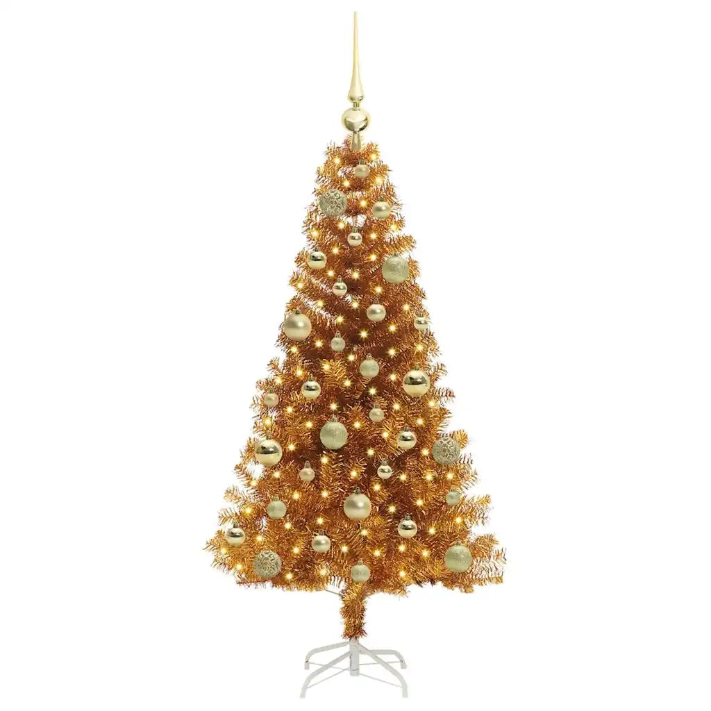Albero di Natale con 150 LED con supporto Oro 120 cm PET 3396607