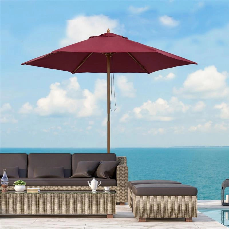 OMBRELLONE IN LEGNO DA ESTERNO GIARDINO BORDEAUX 2.5 M