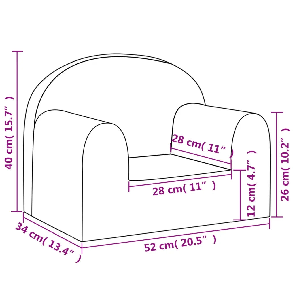 Divano per Bambini-Sofa-Divanetto Antracite in Morbido Peluche 899581