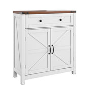 Credenza con 1 cassetto; 2 ante e ripiano regolabile per cucina in MDF 76×30×83 cm bianco