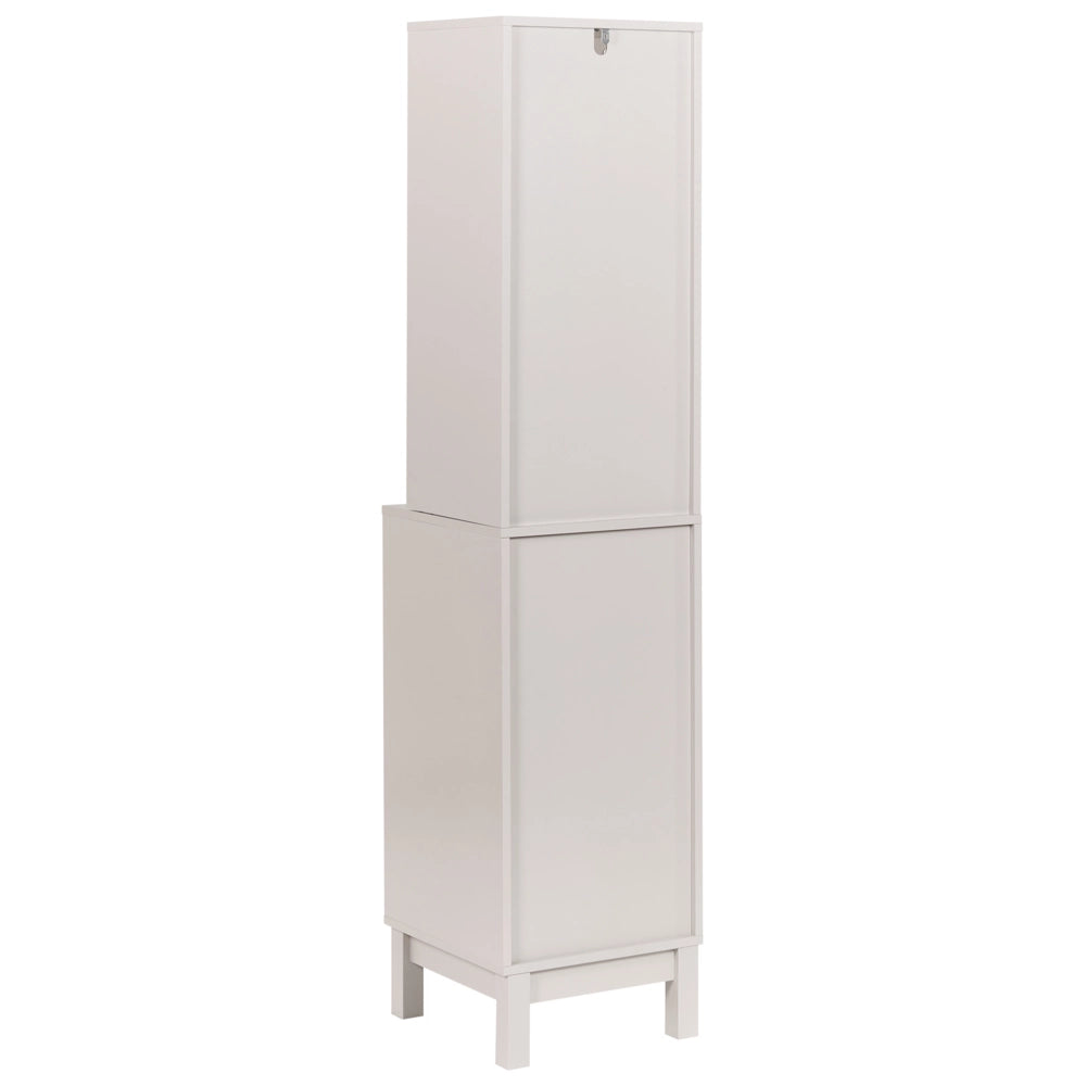 Mobile da bagno con cestino per la biancheria Armadietto in MDF beige chiaro con ripiani Stile tradizionale per il bagno