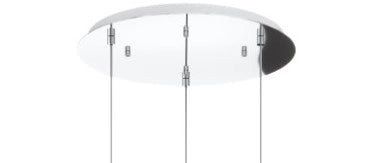 SOSPENSIONE CROMO 3 LUCI TONDA VETRI FUME 1181CR-S3 T-FU