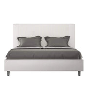 Letto matrimoniale king size contenitore imbottito 170x210 similpelle bianco Goya
