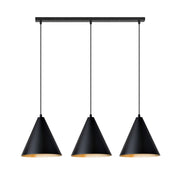 Lampada a sospensione REBEL in acciaio nero e oro