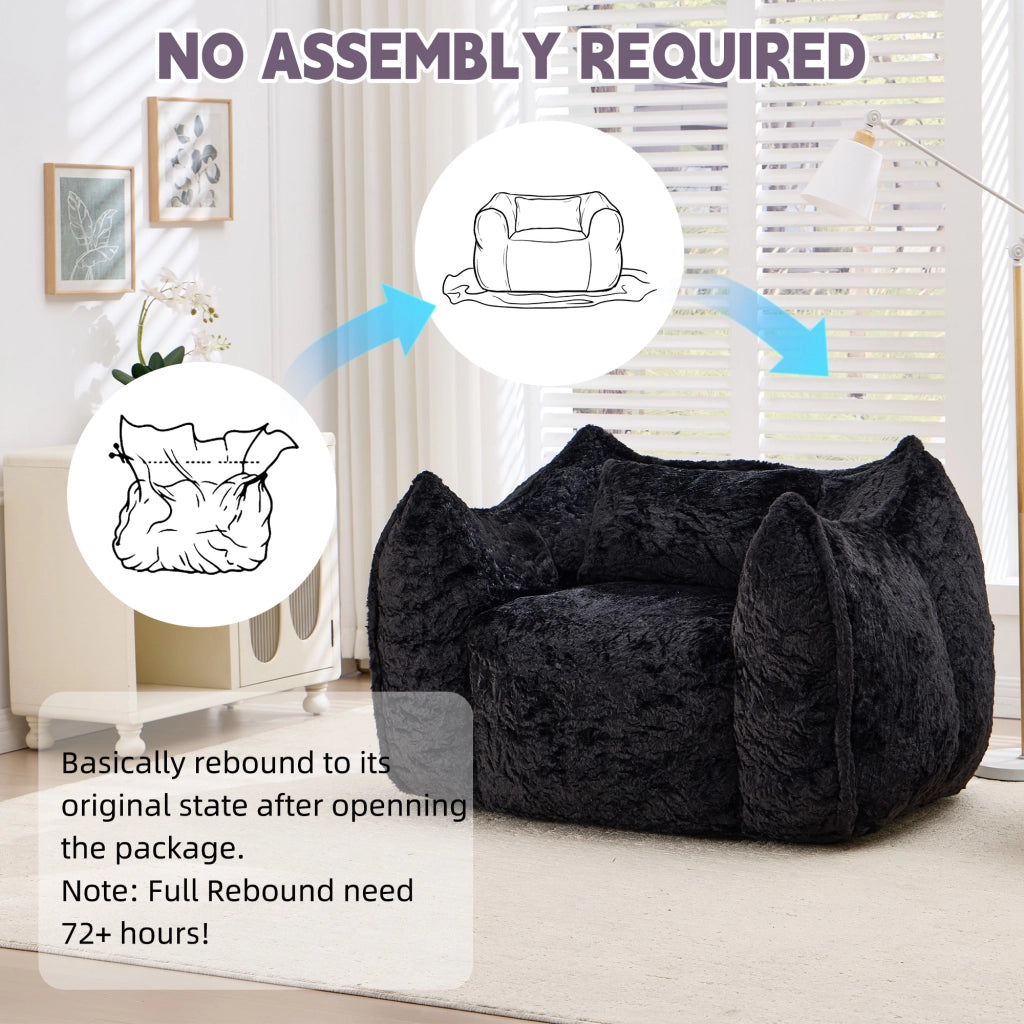 Poltrona sacco gigante con cuscino in similpelle ¨C Xylo ¨C Nero