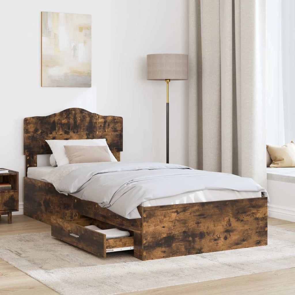 Struttura del letto Rovere fumé 90 x 190 cm Legno multistrato 3413251