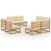 Set di mobili da giardino mobili da esterno 8 pezzi con cuscini legno massello di pino 02_0017523