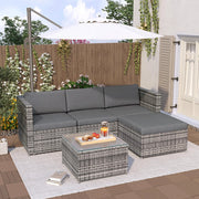 Set giardino - Xylo - angolare resinato con cuscini e vetro grigio