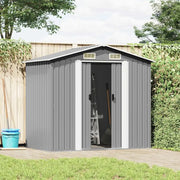 Capanno per Attrezzi in Metallo Grigio 204x132x186 cm 42983