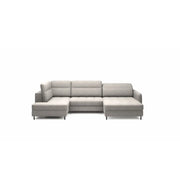 Divano angolare convertibile BERTHO 306 cm grigio chiaro - Angolo destro con contenitore