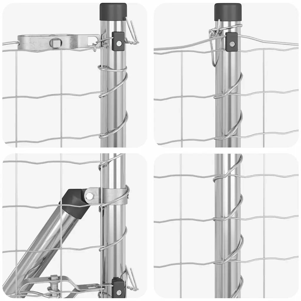 vidaXL Recinzione con pali. Grigio 0.4 x 25 m Acciaio