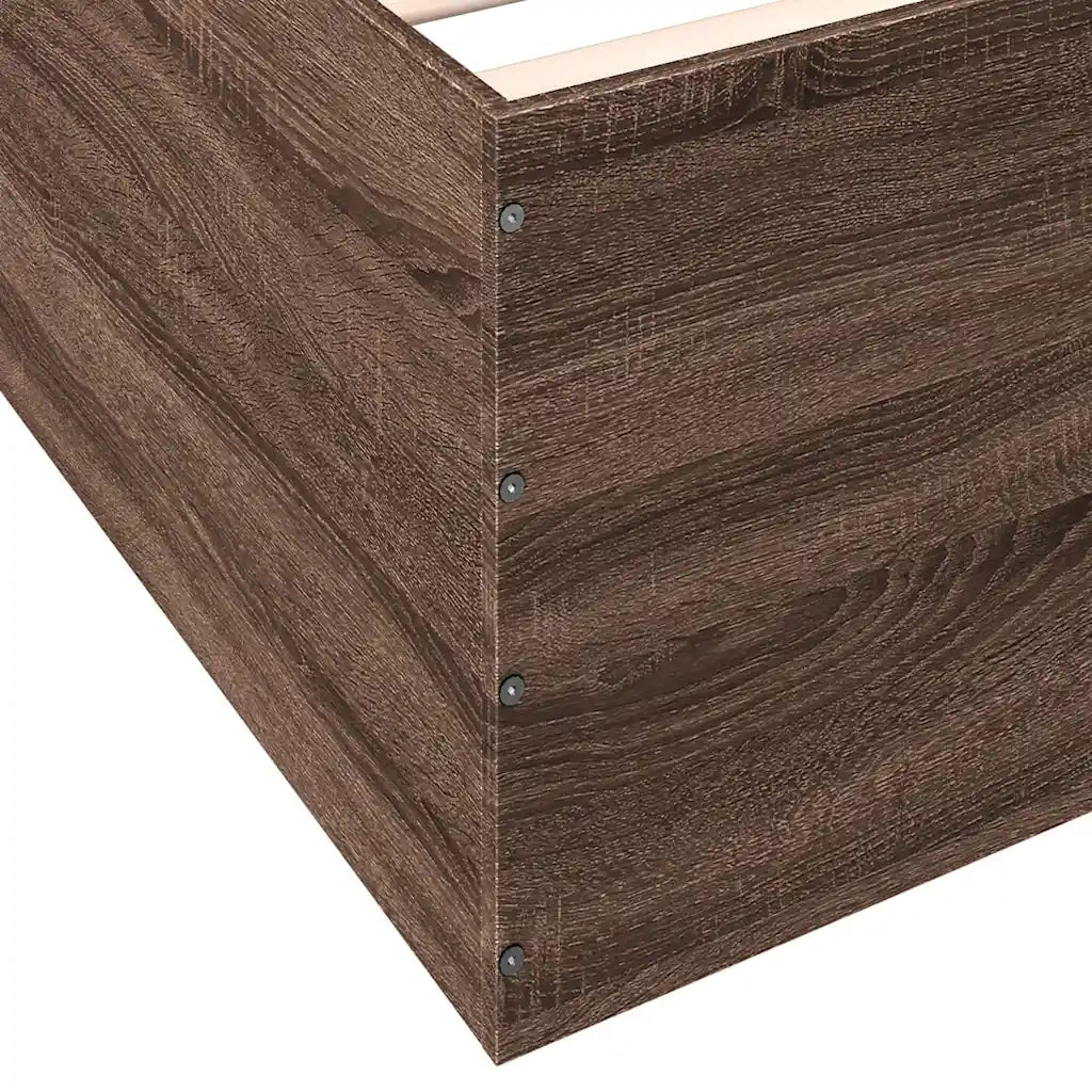 Giroletto-Struttura Letto Rovere Marrone 90x200 cm in Legno Multistrato 202433