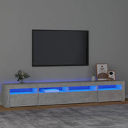 Mobile Porta TV con Luci LED Grigio Cemento 240x35x40 cm 3152725
