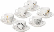 Set di tazze da caffè in porcellana da 6 pezzi