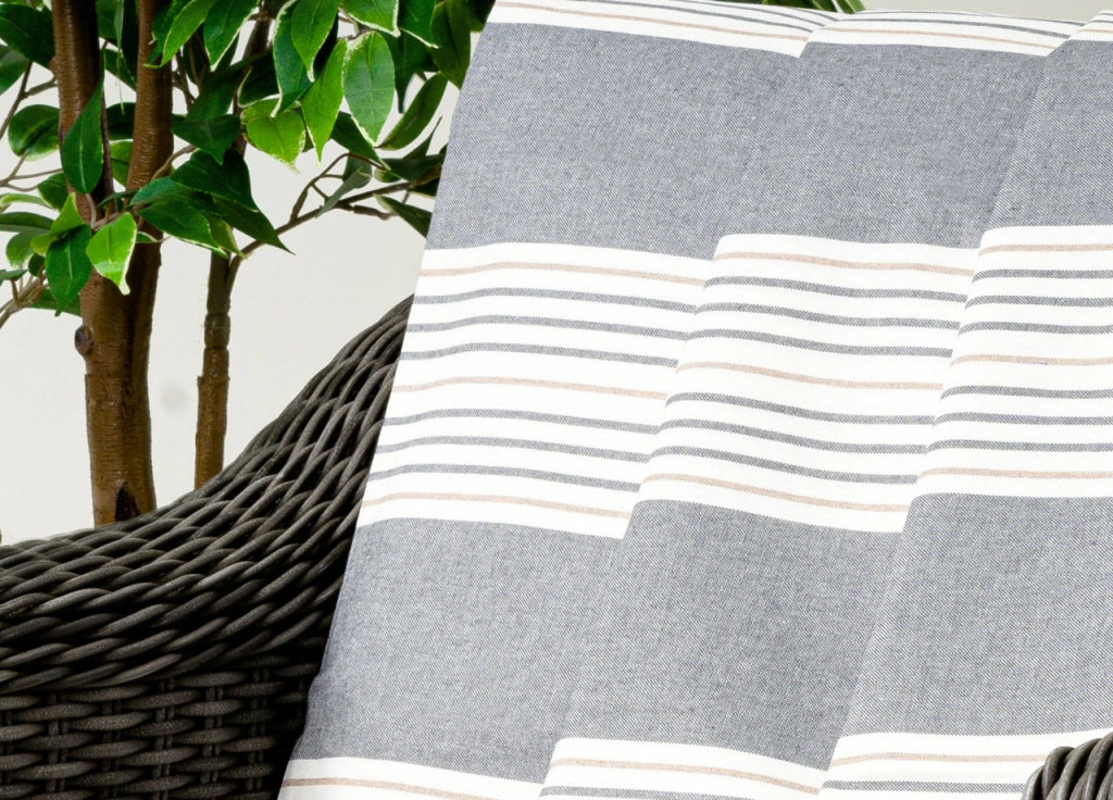 Telo Arredo Granfoulard Copritutto Cotone Made Italy Vari Disegni Arredatutto Copriletto Multiuso - 1 Piazza - Righine Grigio