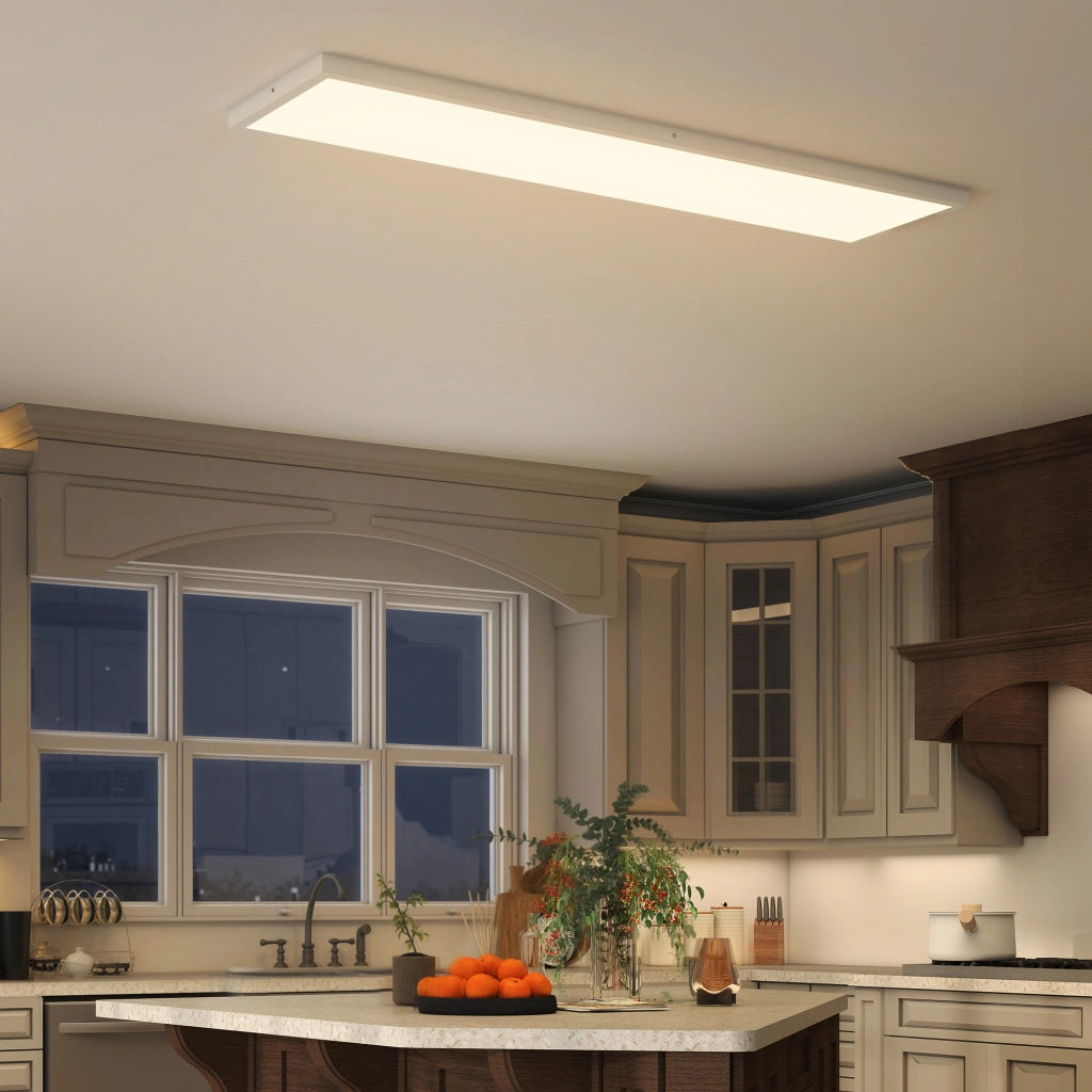 Lampada da Soffitto a 4 Luci ¨C zephmum ¨C Bianco 120x30x3,7 cm
