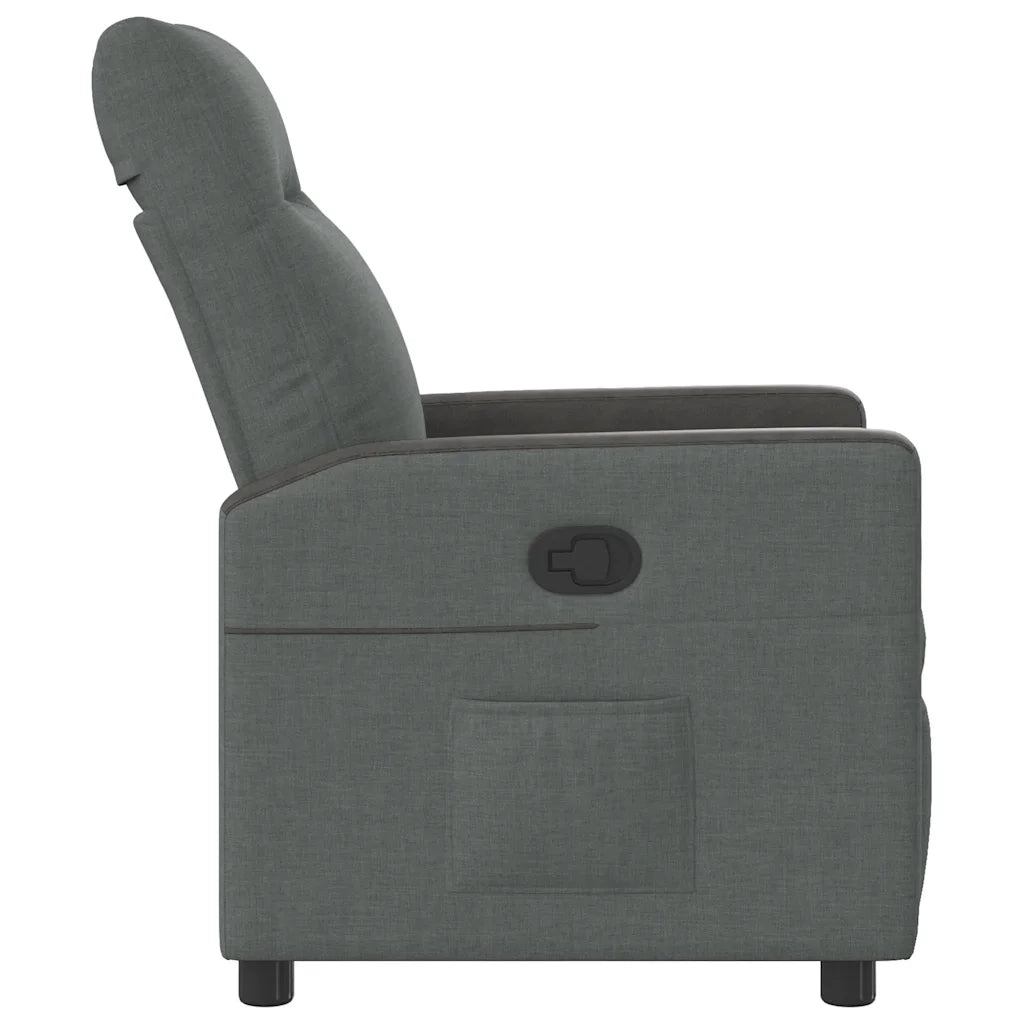 Poltrona reclinabile in tessuto grigio scuro 4104826
