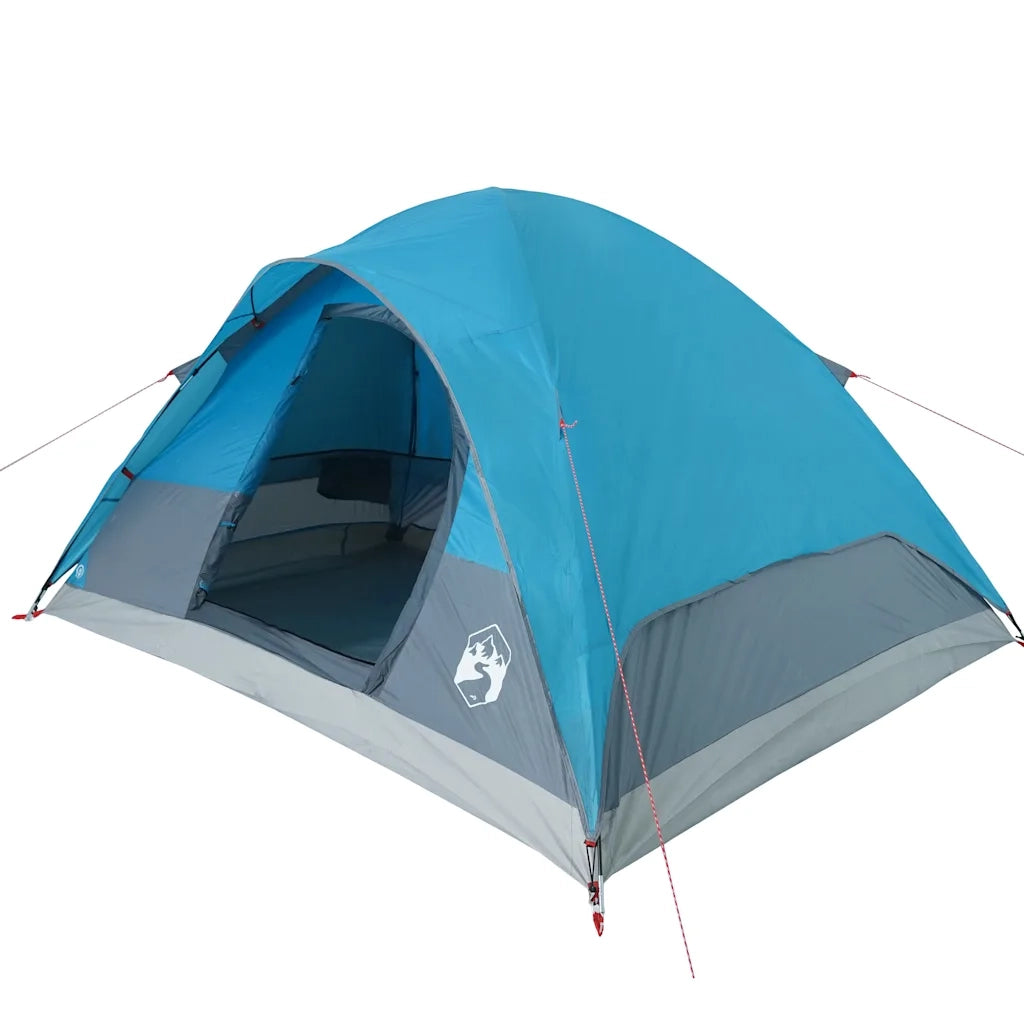 Tenda da Campeggio | Tenda Familiare a Cupola per 4 Persone Blu Impermeabile
