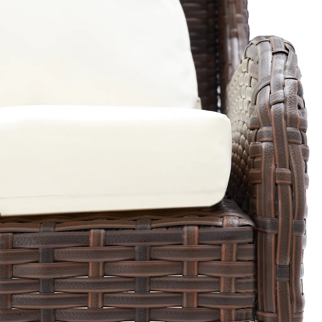 Divani Angolari da Giardino 2 pz in Polyrattan Marrone 310225