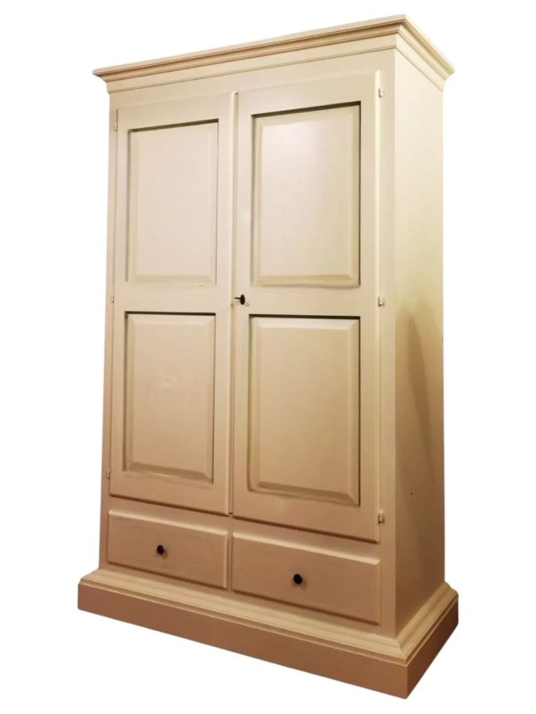 Armadio 2 porte legno shabby avorio 125x61x200 - Mobili 2G