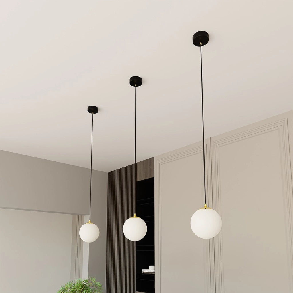 Lampada a sospensione ROYAL in acciaio nero e vetro