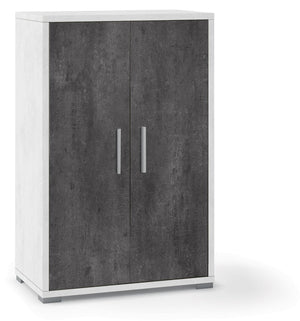 Armadietto Multiuso 2 Ante 71x110x41 cm Ossido Bianco/Ossido Nero