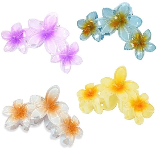 Accessori per capelli 4 pezzi - plastica - accessori per capelli per donne/ragazze - arti fiorite - estate - alta qualità