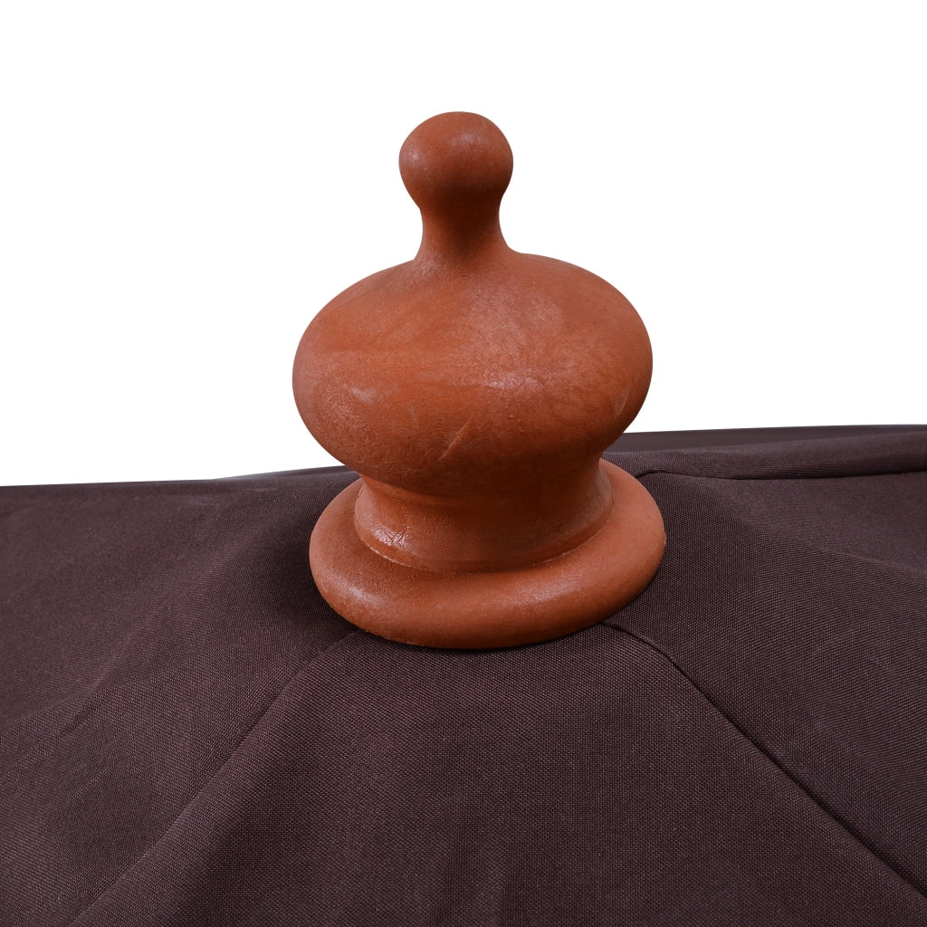 Easycomfort Ombrellone 3x3 m da Giardino e Terrazza con 8 Stecche e Copertura Parasole a 2 Livelli, Marrone
