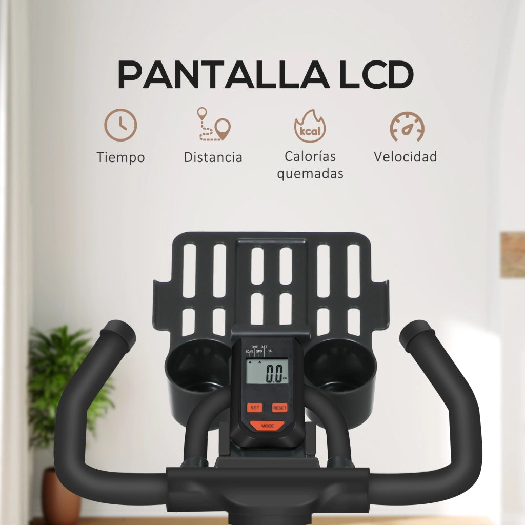 Bicicletta Statica con Volano 8 kg e Schermo LCD ¨C Zephmum ¨C Nero e Rosso