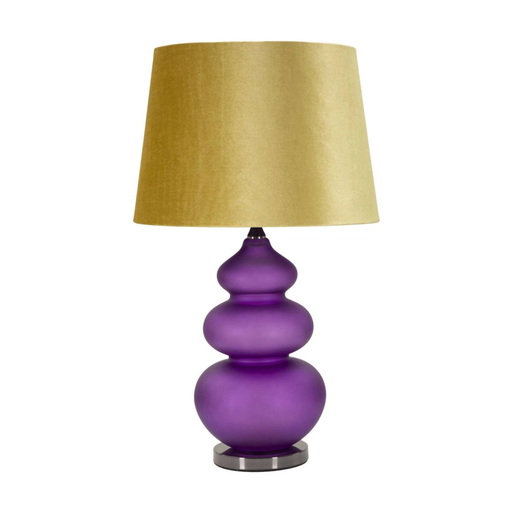 Lampada da tavolo Genovesi, Luce da scrivania , Luminaria da ufficio, Lampada da lavoro, 40x40 h70 cm, Viola e Giallo