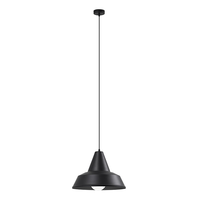 Lampada a Sospensione UMA Colore Nero - Design Industriale in Metallo, Attacco E27, 75W, IP20, Ideale per Illuminazione Interni - Rossini Group