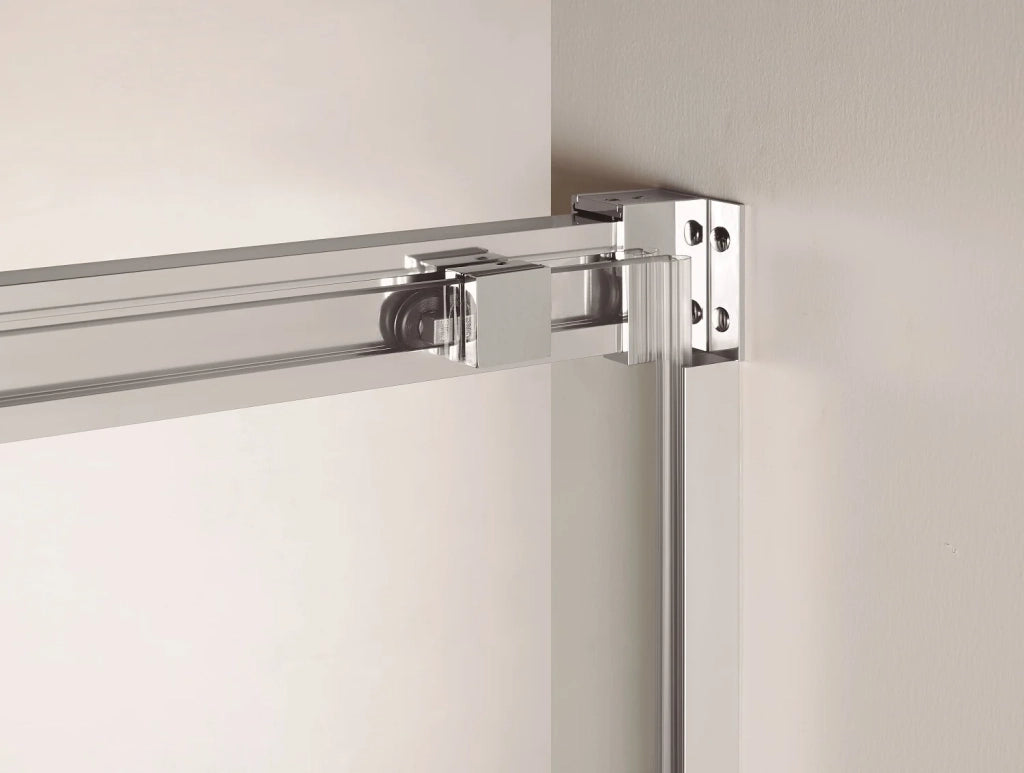 Box doccia frontale BASIC 2 fissi + 2 scorrevoli 140 cm (75+75) oro vetro trasparente