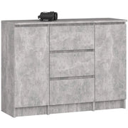 Cassettiera AKORD K100 Cemento 101 cm 2 ante 3 cassetti 101x35x76 cm