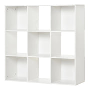 Libreria Moderna con 9 Scomparti ¨C zephmum ¨C Legno Bianco 91.5x29.5x91.5 cm