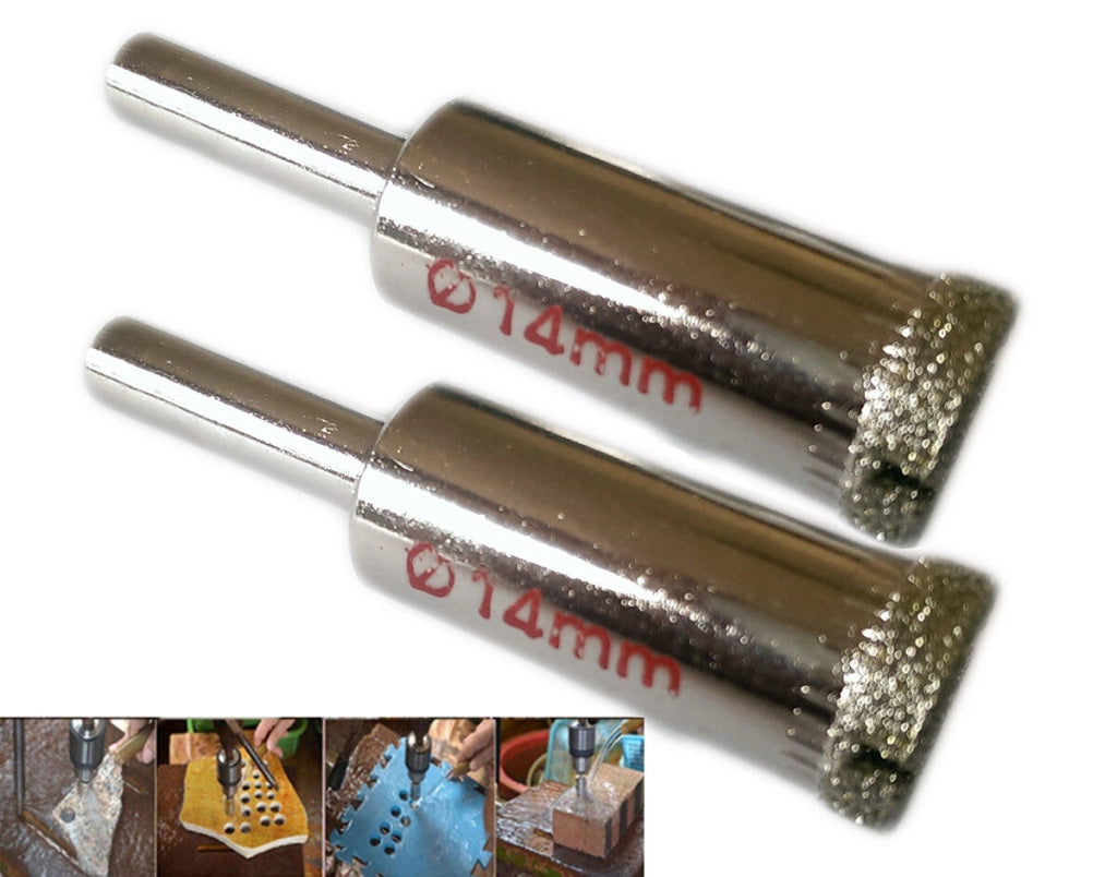 KIT 2 FRESA A TAZZA DIAMANTATA Ø 14 mm PER VETRO, MARMO, CERAMICA E VETRORESINA