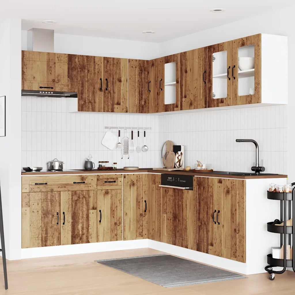 Set Mobili da Cucina 11 pz Kalmar Legno Vecchio in Truciolato 3314919