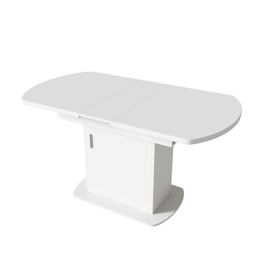 TAVOLO da pranzo allungabile 110/130 x 70 x 75 cm Bianco e argento con vani contenitore