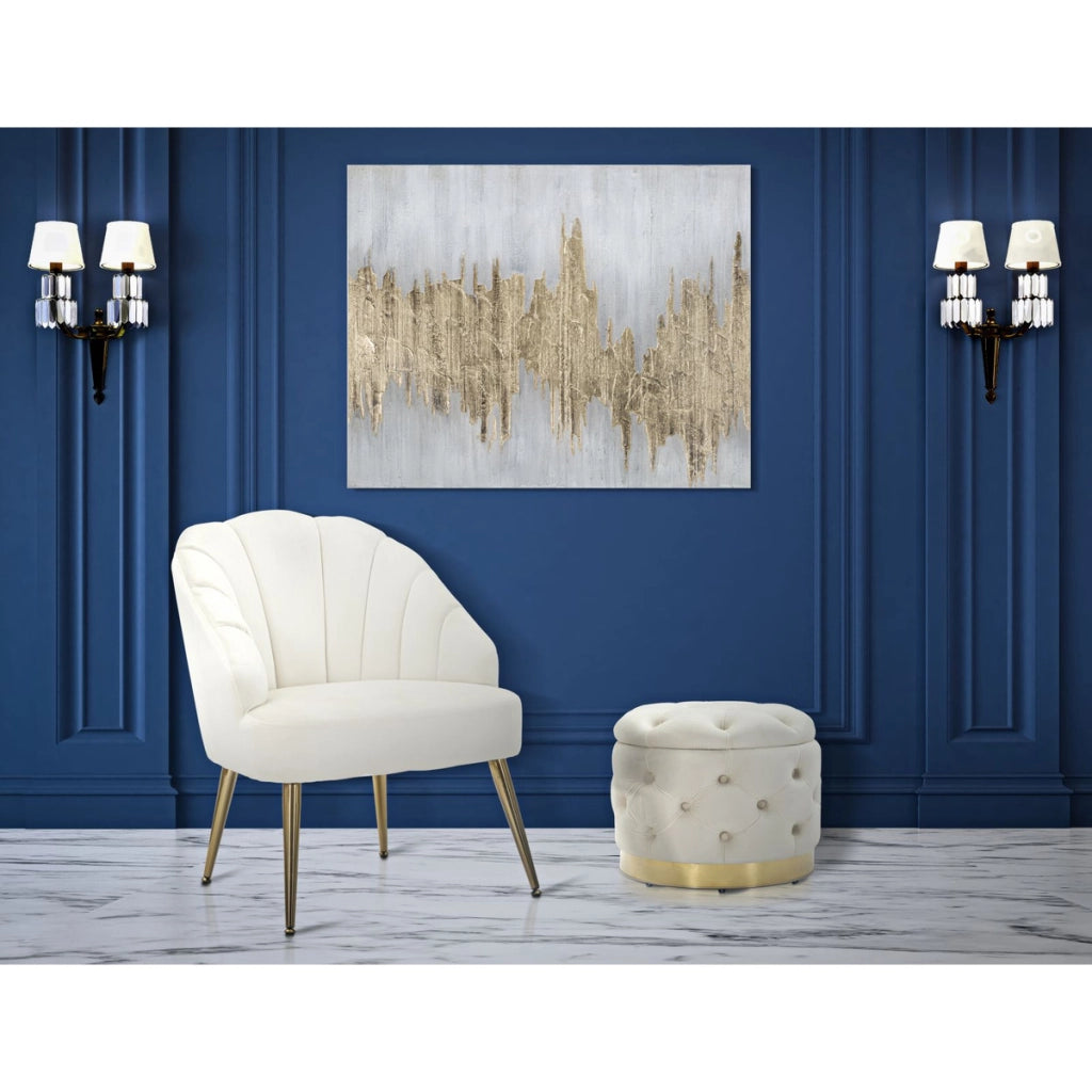 Dipinto su tela Goldage line-art figura femminile con fiori 100x80 cm
