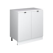 Mobile cucina sottotetto R-Line Ondulazione bianca/Bianco 80 cm senza inclinazione con 2 ante Vicco