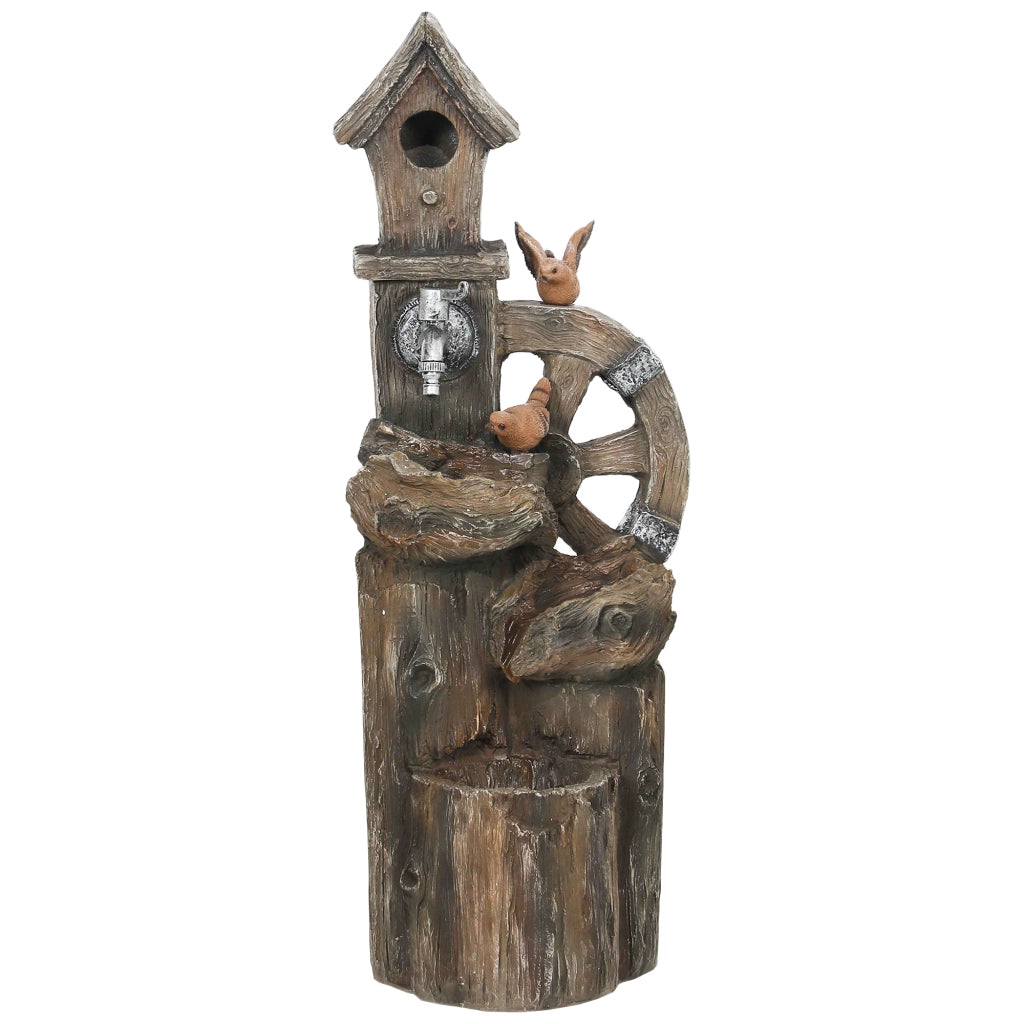 Fontana Cascata con Casetta Uccelli e Luci LED ¨C Zephmum ¨C Multicolore