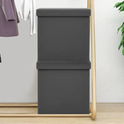 Sgabelli con Contenitore Pieghevoli 2 pz Grigi in PVC 338788