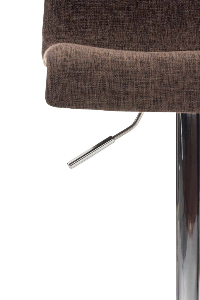 Sgabello HOVER in tessuto marrone,Metallo in look cromato