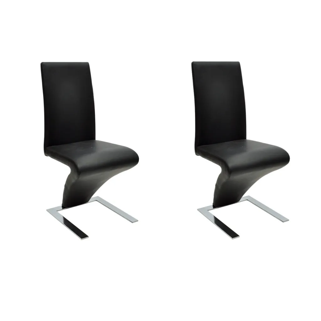 Sedie da Pranzo 2 pz Nere in Similpelle 240042