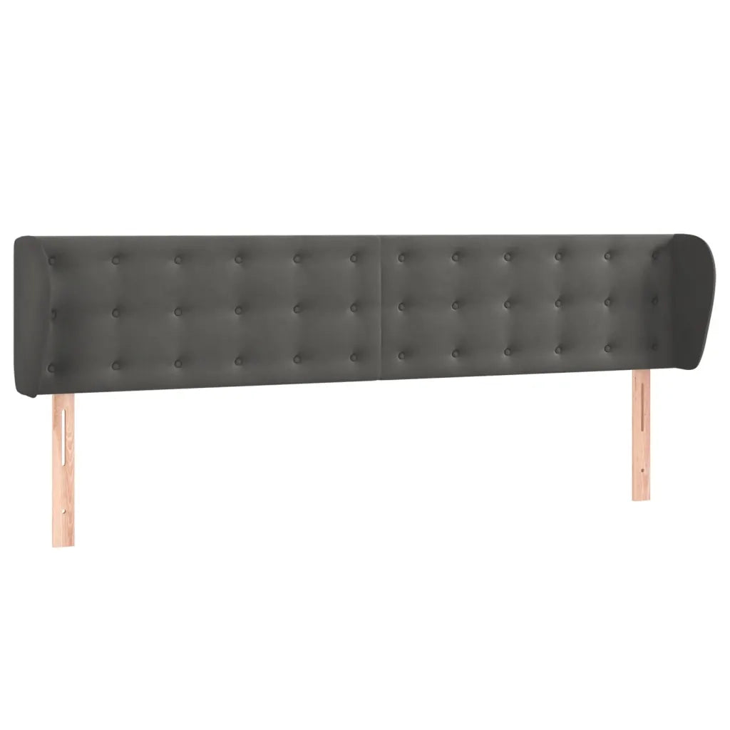 Testiera ad Orecchio Grigio Scuro 183x23x78/88 cm in Velluto 3117639