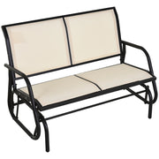 Altalena da giardino a 2 posti panca a dondolo in metallo beige