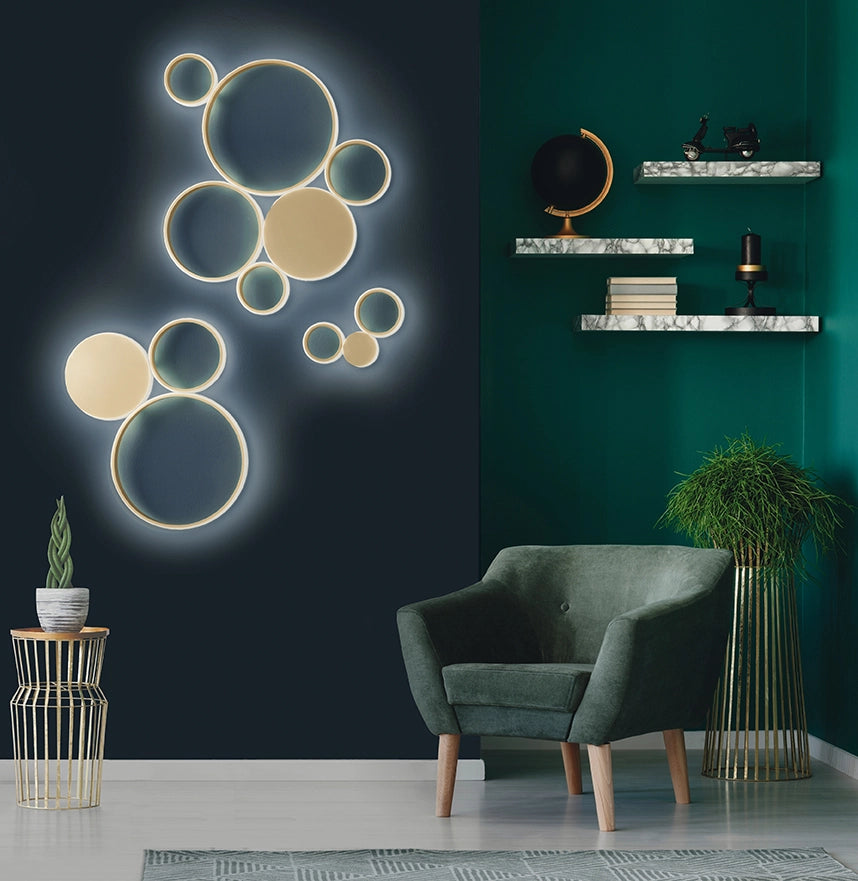 PLAFONIERA POIS ORO 4000k 3644lm 42w DIMMERABILE L.64CM