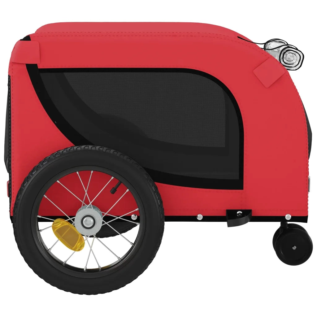 Rimorchio da Bici per Animali Rosso e Nero Oxford e Ferro CFW5331545