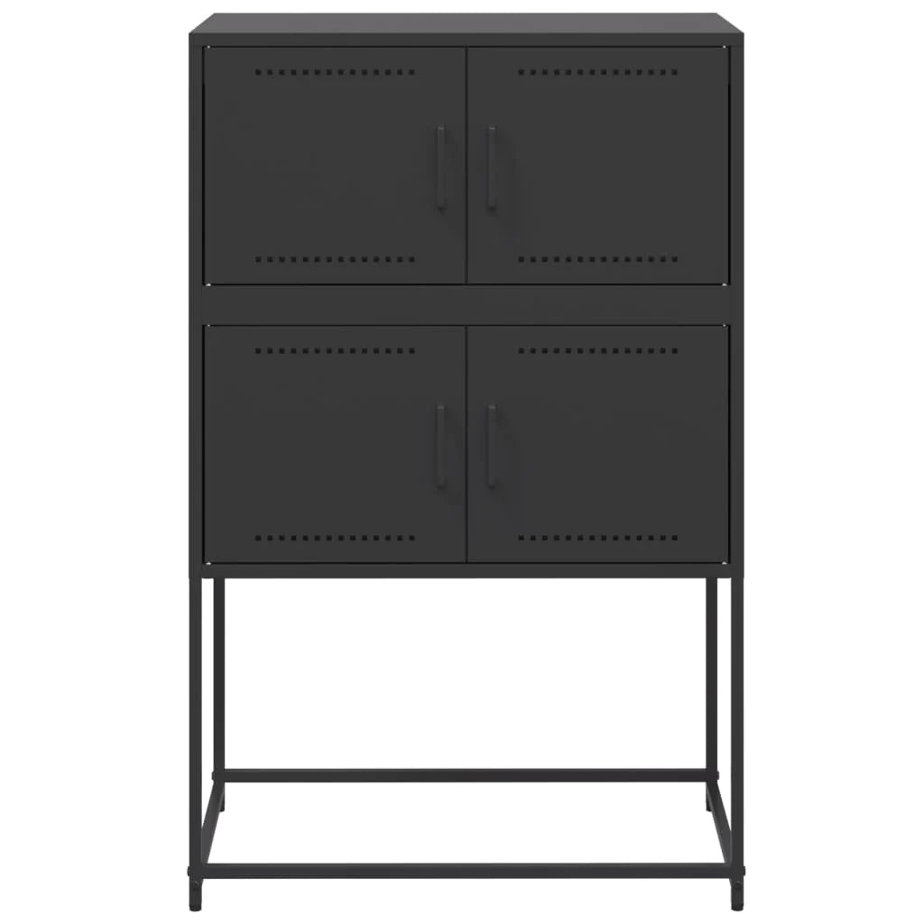 Buffet credenza cassettiera armadio mobile contenitore organizer per cucina soggiorno salotto 68,5 x 38,5 x 107 cm acciaio nero 02_0036016