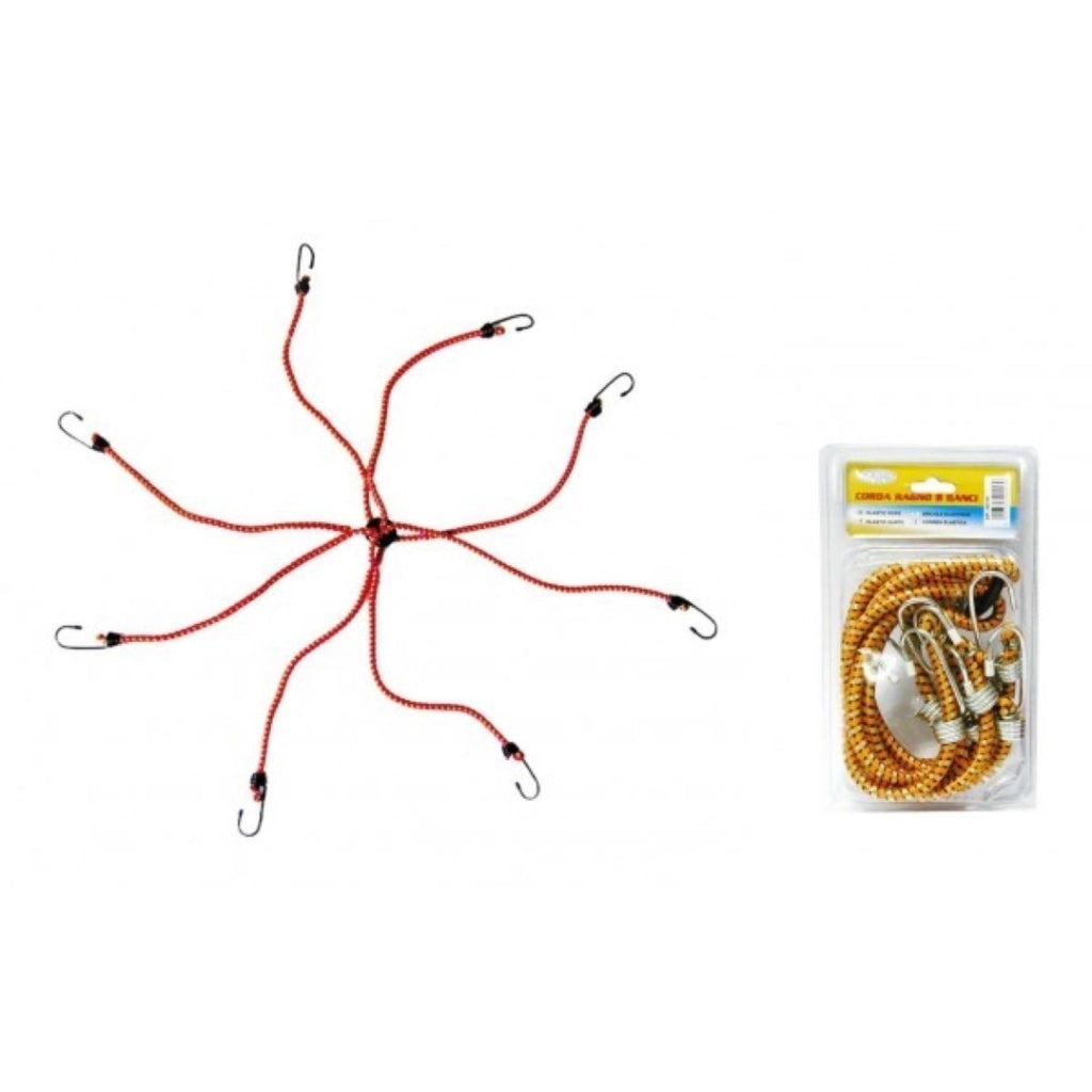 Corde Elastiche Ragno A 8 Ganci Da 32 Cm Set 5 Pezzi - Rhutten